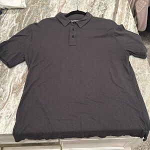 Faherty Cloud Cotton Polo Large black heather dark gray